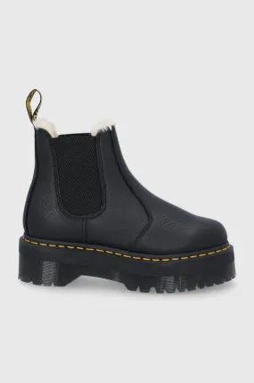 Dr. Martens leather chelsea boots 2976 Quad Fl women's black color