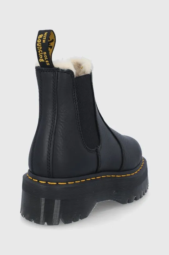 Dr. Martens leather chelsea boots 2976 Quad Fl women's black color