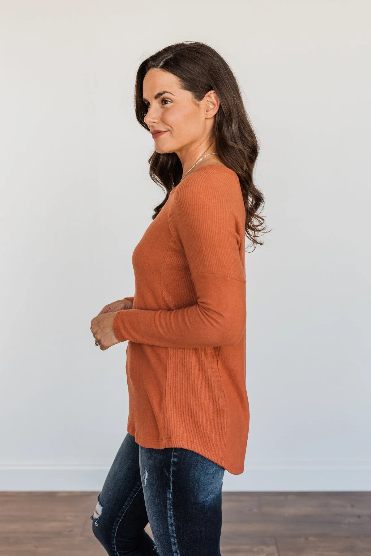 Dreaming About Fall Long Sleeve Top- Burnt Orange