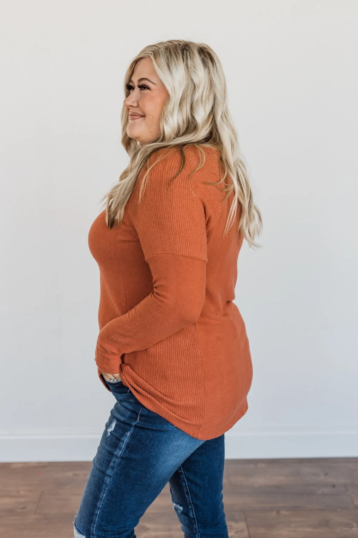 Dreaming About Fall Long Sleeve Top- Burnt Orange