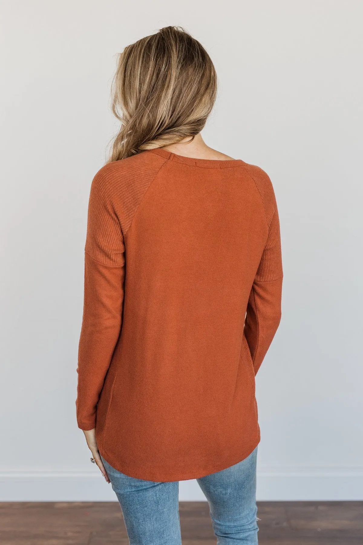 Dreaming About Fall Long Sleeve Top- Burnt Orange