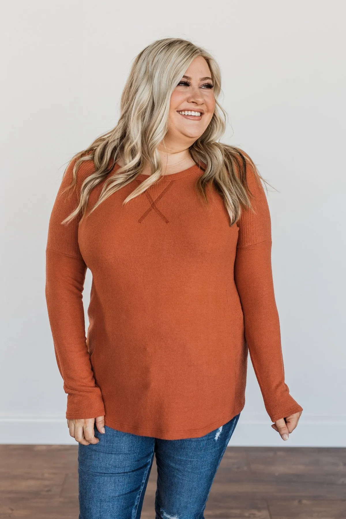 Dreaming About Fall Long Sleeve Top- Burnt Orange