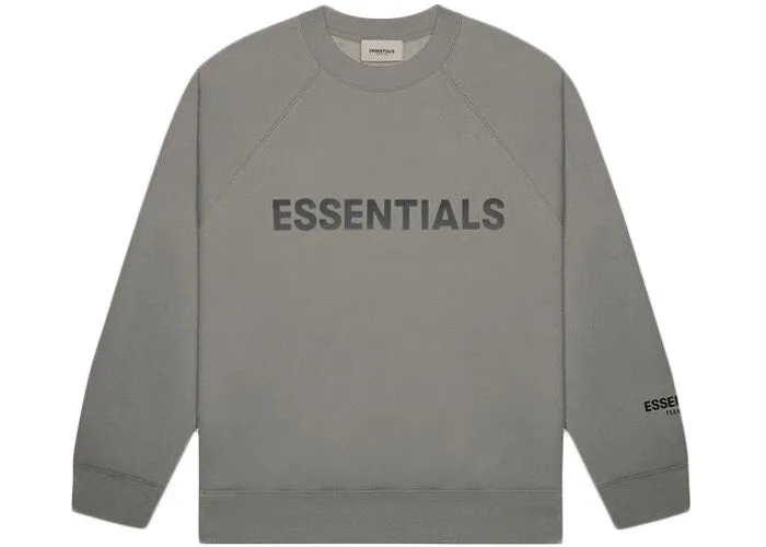 FEAR OF GOD ESSENTIALS 3D Silicon Applique Crewneck Gray Flannel/Charcoal