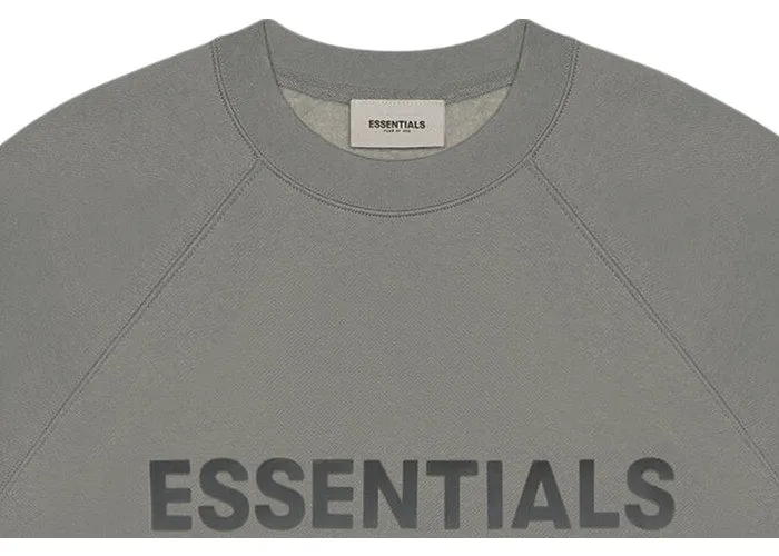 FEAR OF GOD ESSENTIALS 3D Silicon Applique Crewneck Gray Flannel/Charcoal