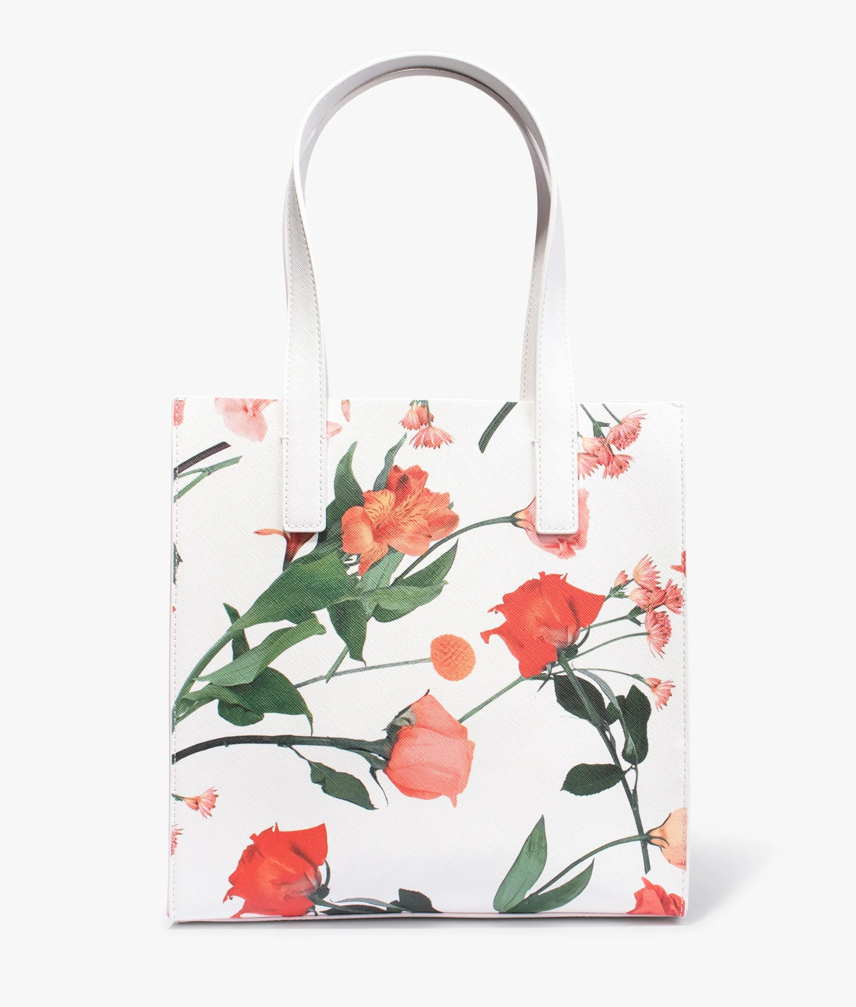 Fleucon floral print small shopper in white