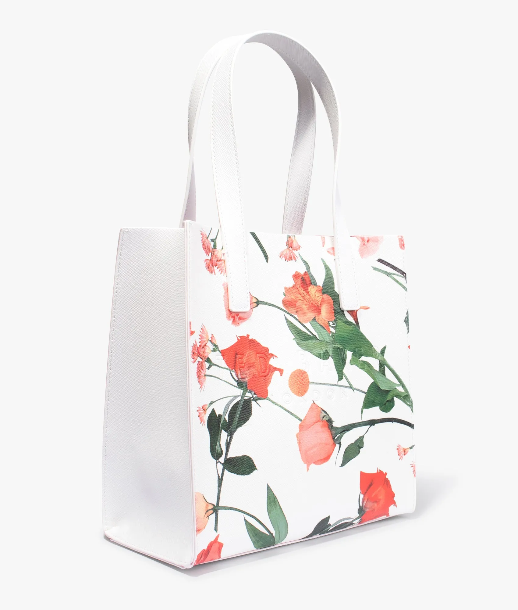 Fleucon floral print small shopper in white