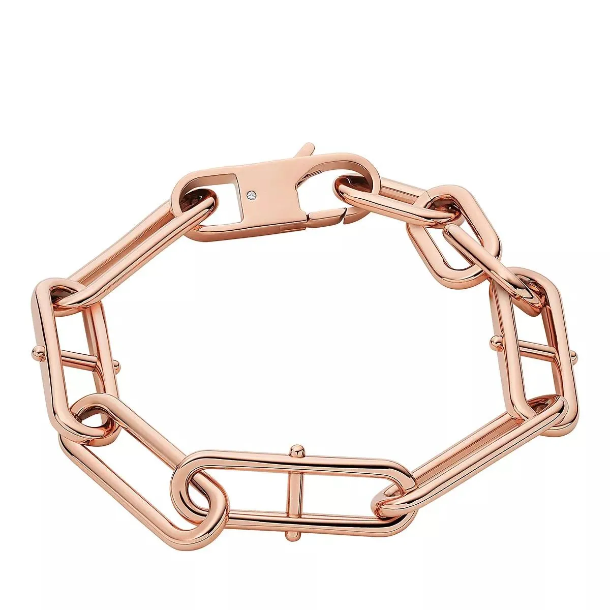 Fossil  Heritage D-Link Rose Gold-Tone Stainless Steel Cha Rose Gold