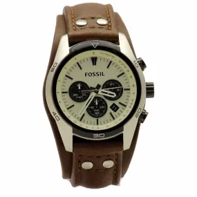 Fossil Men's Coachman CH2890 Brown Leather Cuff Chronograph Watch