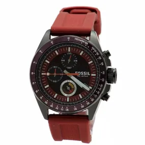 Fossil Men's Decker CH2880 Burgundy Chronograph Analog Watch