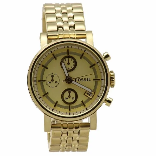 Fossil Men's Dress ES2197 Gold Tone Stainless Steel Analog Watch