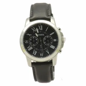 Fossil Men's Grant FS4812 Black Leather Chronograph Watch