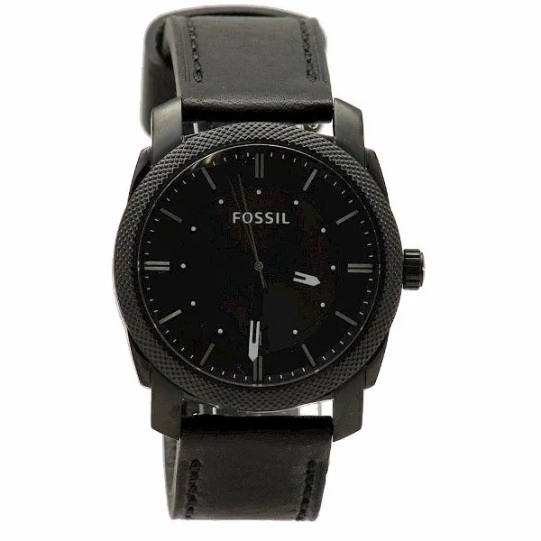 Fossil Men's Machine FS4837 Black Leather Analog Watch