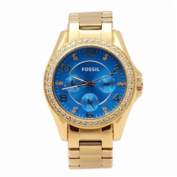 Fossil Riley ES3569 Rose Gold Swarovski Crystals Chronograph Watch