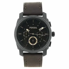 FOSSIL WATCH Machine FS4656 Black/Stainless Steel Analogue/Brown Leather Strap