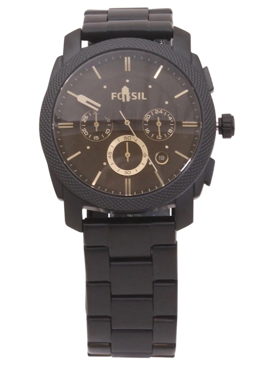 Fossil Watch Machine FS4682IE Black/Stainless Steel Analogue/Black Leather Strap