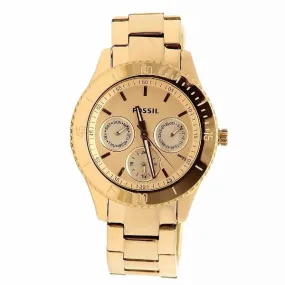 Fossil Women's Stella ES2859 Rose Gold Stainless Steel Chronograph Analog Watch