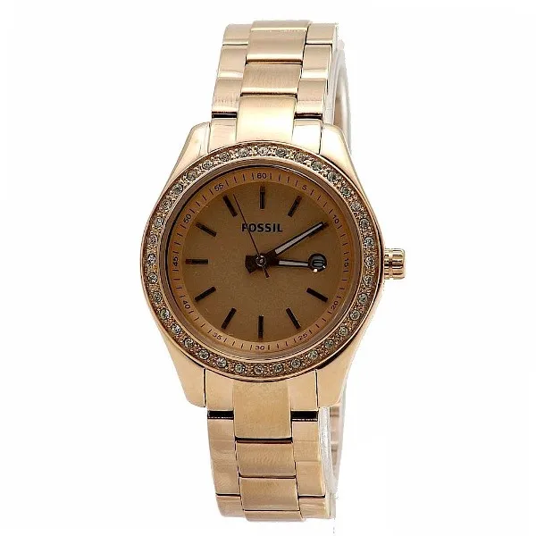 Fossil Women's Stella ES3196 Rose Gold Stainless Steel Analog Watch