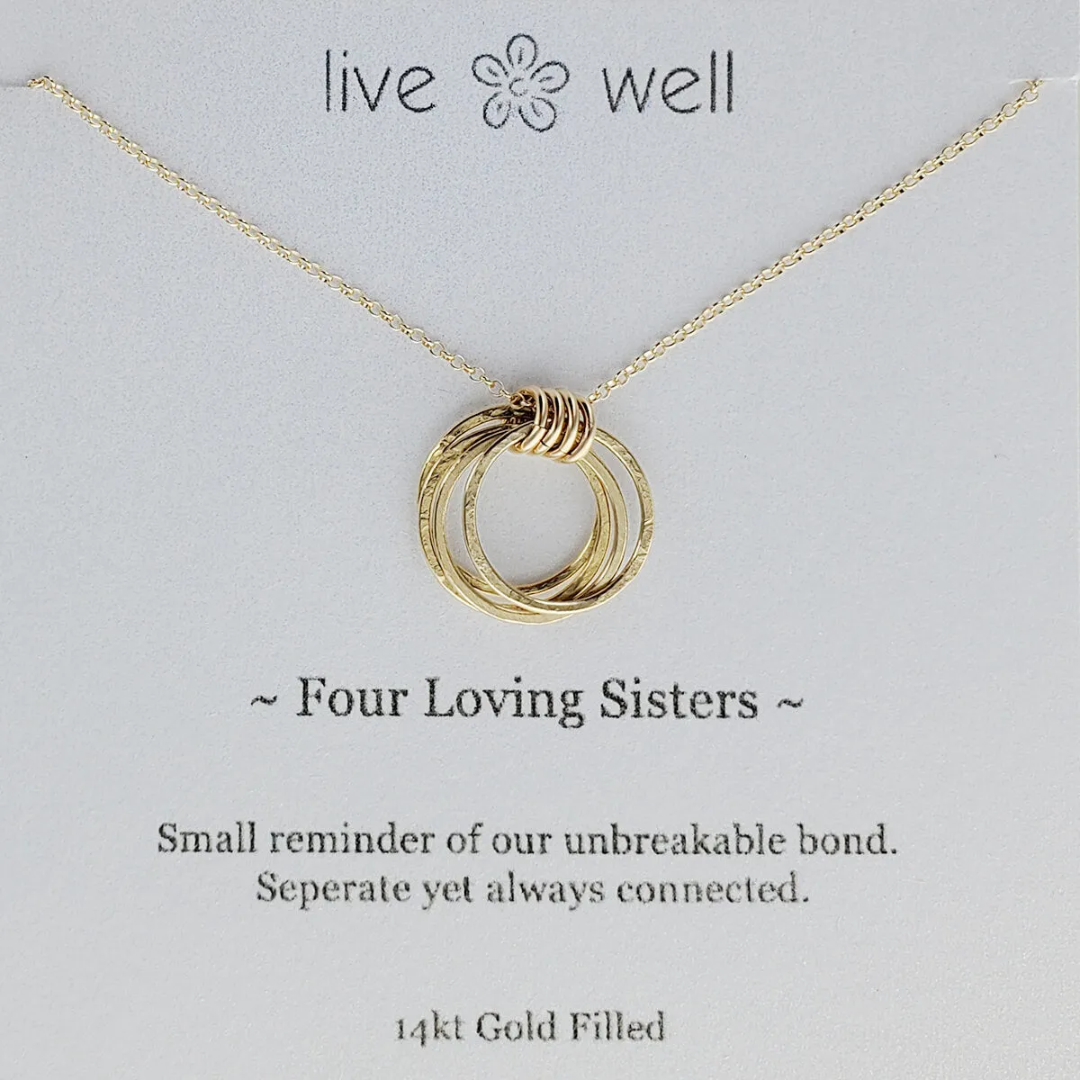 Four Loving Sisters Gold Necklace By Live Well