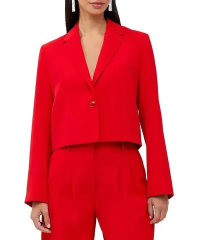 French Connection Harry Womens Cropped Suit Separate One-Button Blazer