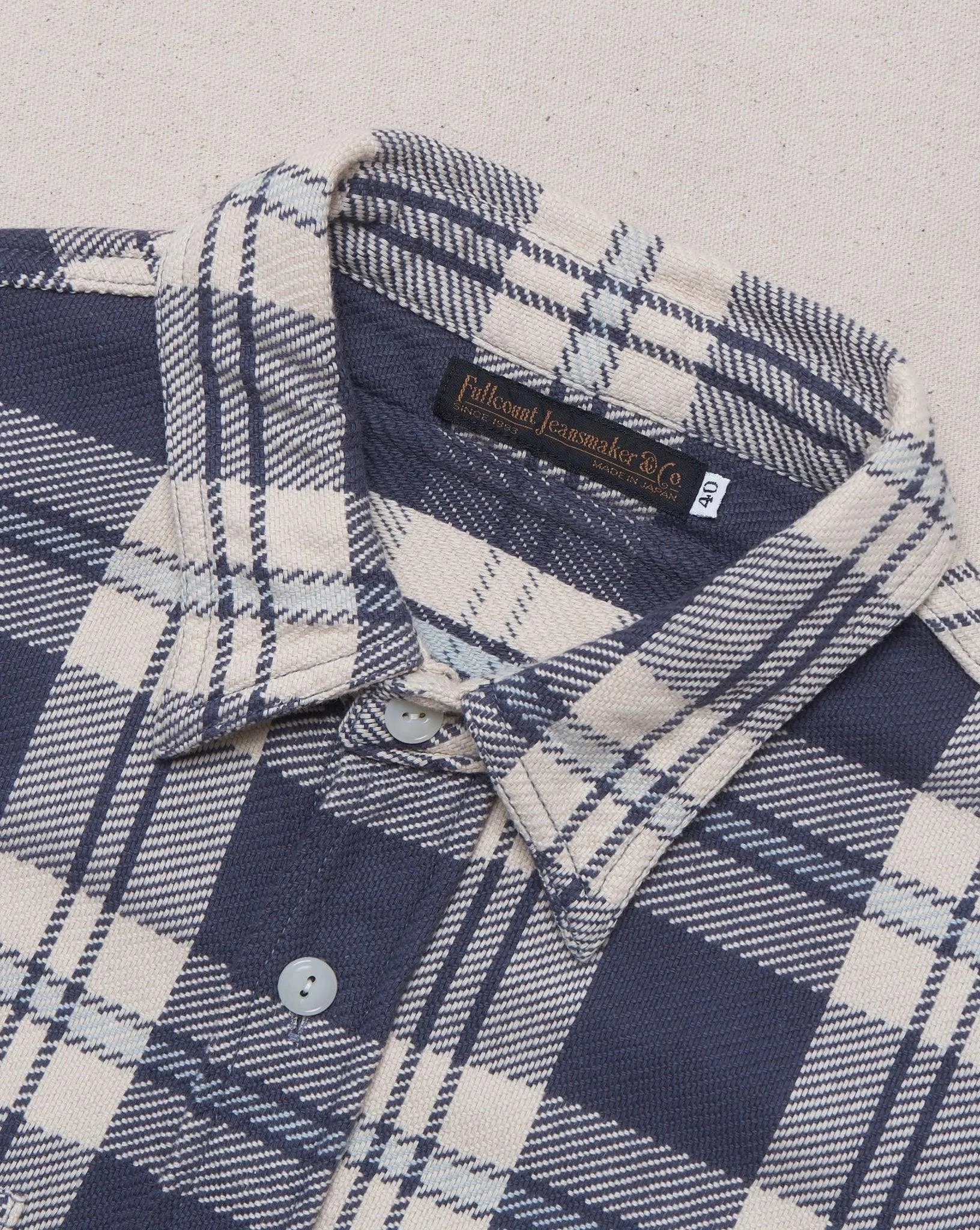 Fullcount Original Check Cotton Flannel Shirt - Navy