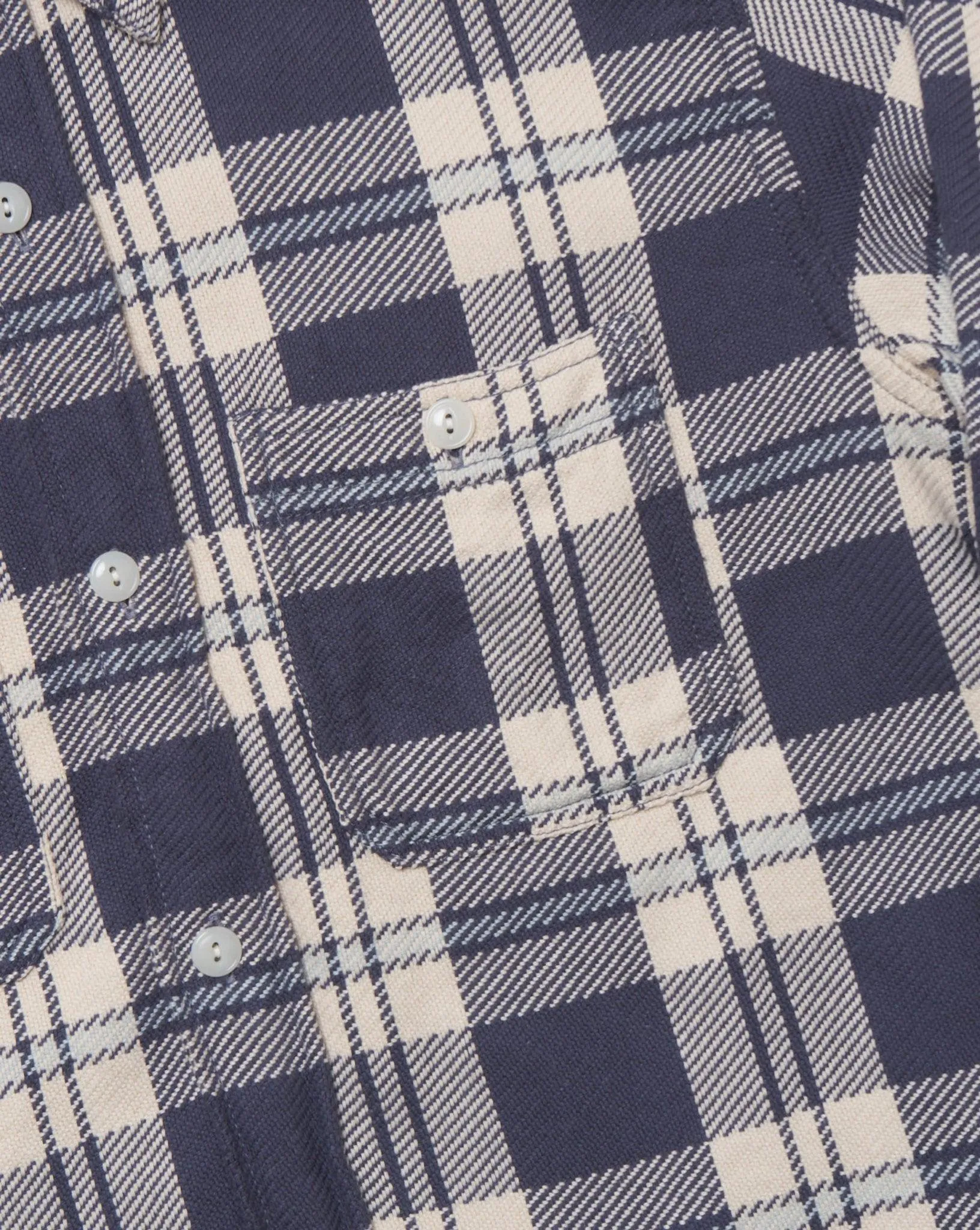 Fullcount Original Check Cotton Flannel Shirt - Navy