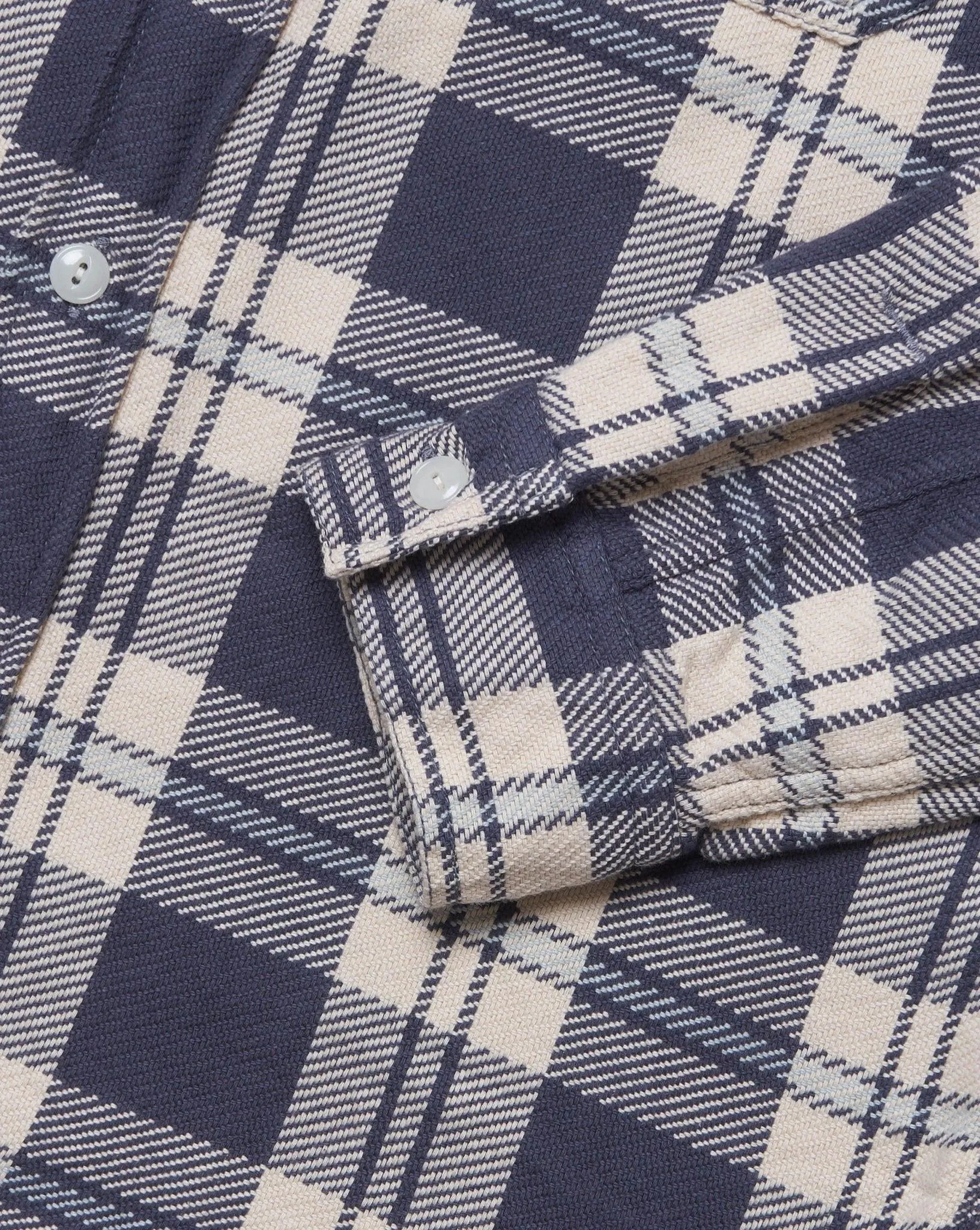 Fullcount Original Check Cotton Flannel Shirt - Navy