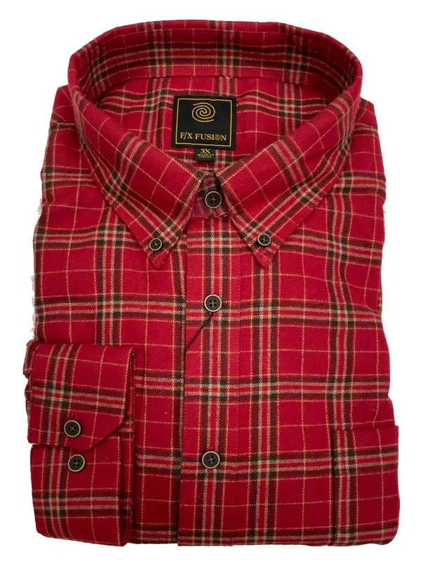 F/X Fusion LS Flannel Retro Plaid-Brick/Brn 