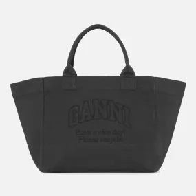 Ganni Shopper XXL Recycled Cotton-Canvas Bag