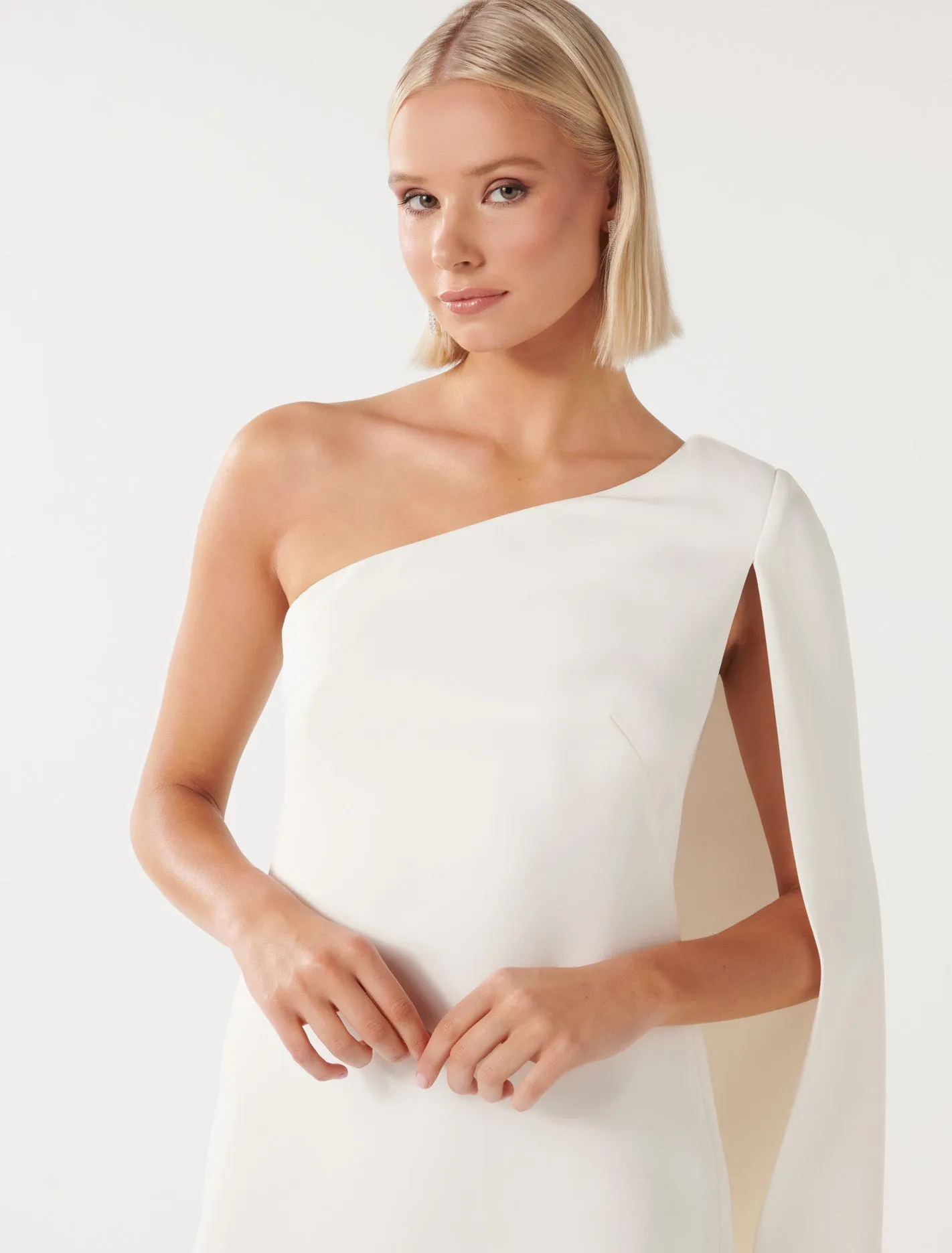 Hartley Asymm Cape Mini Dress