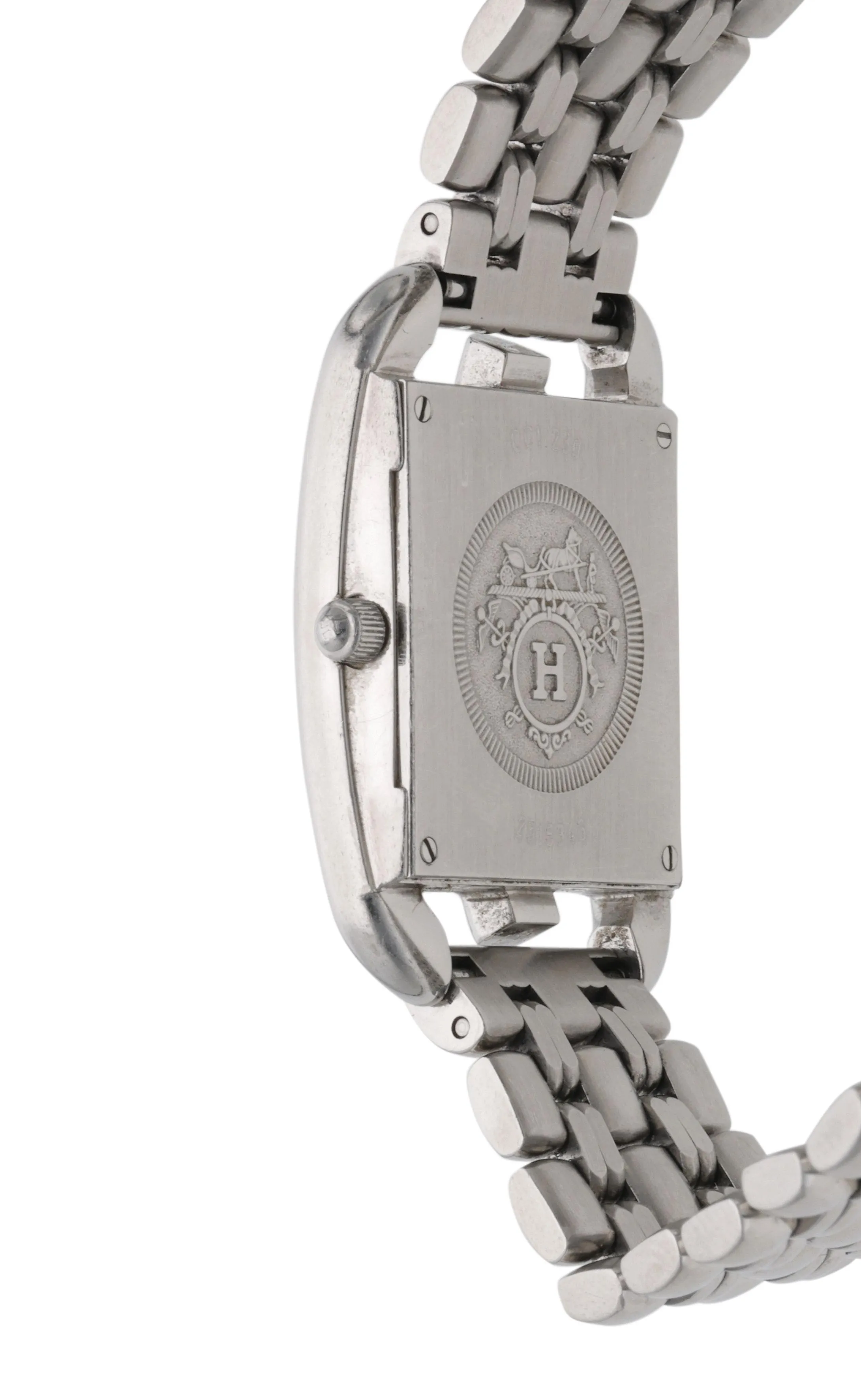 Hermès Cape Cod Watch Reference CC1.230, a stainless steel quartz wristwatch with diamonds