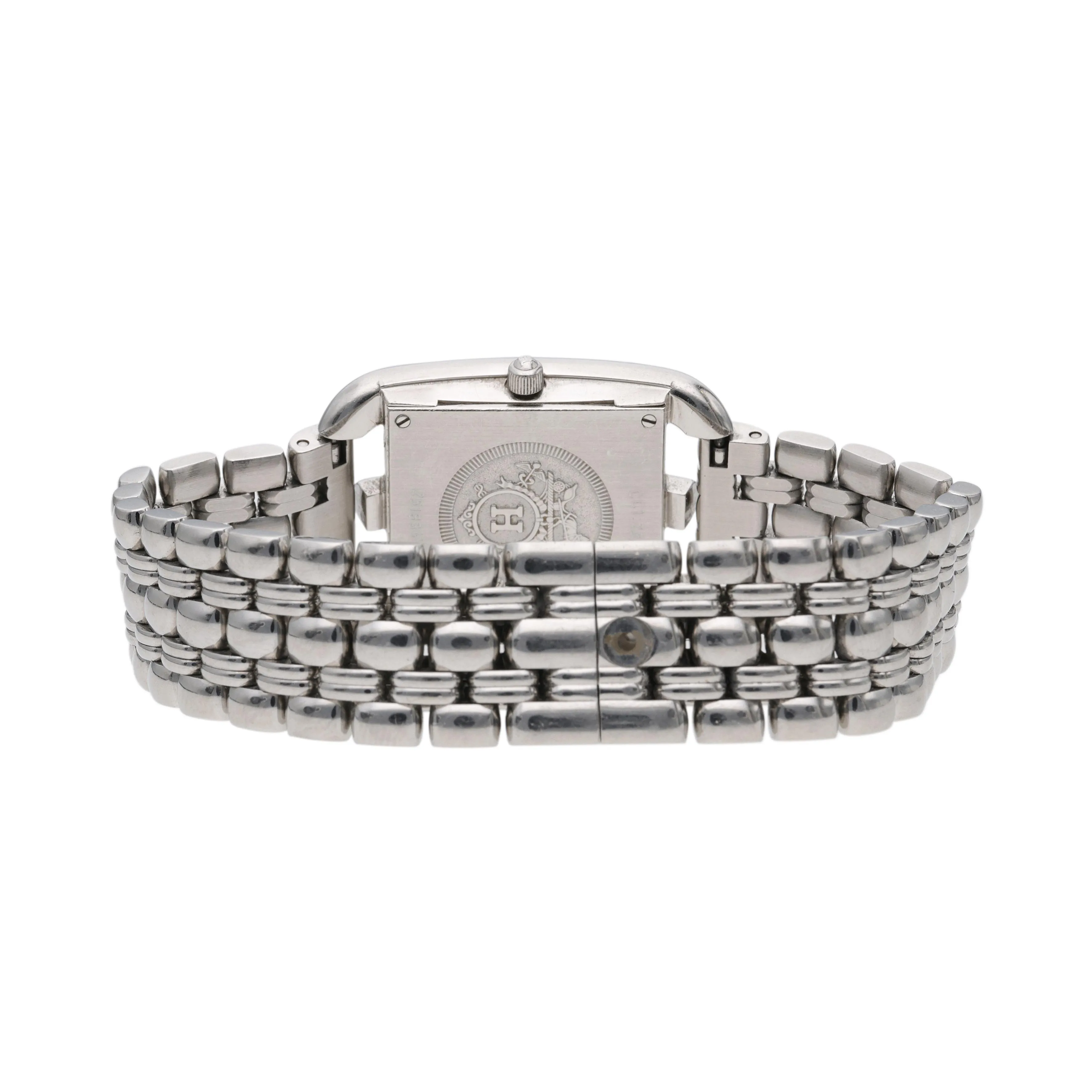 Hermès Cape Cod Watch Reference CC1.230, a stainless steel quartz wristwatch with diamonds