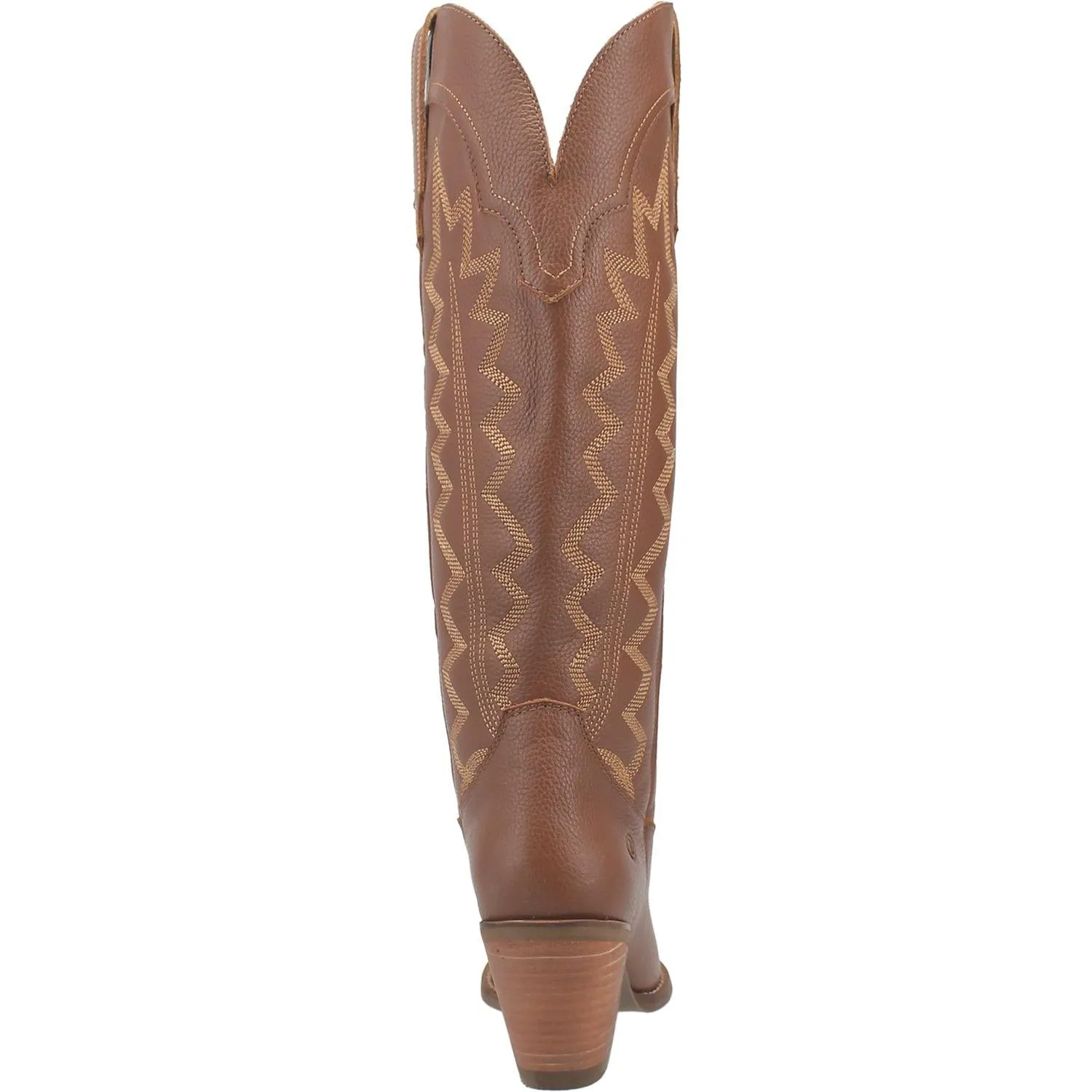 High Cotton Embroidered Brown Leather Knee High Boots (DS)