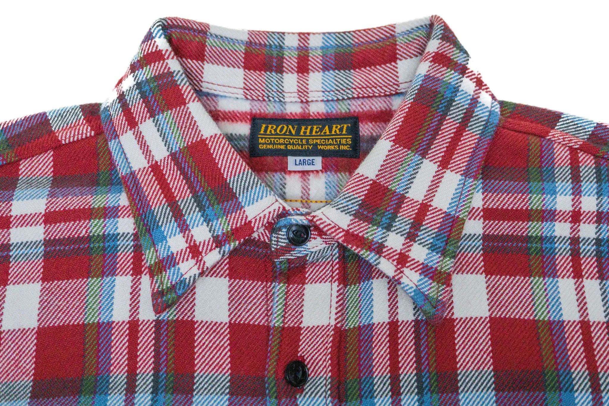 Iron Heart IHSH-371-RED Ultra Heavy Flannel Crazy Check Work Shirt - Red