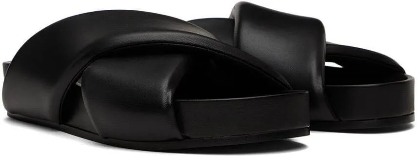 Jil Sander Black Shearling Slides