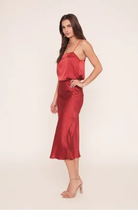 Kendall Silk Slip - Tango Red 