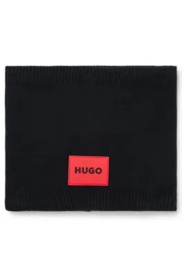 Kids' snood with red logo label