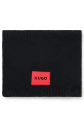 Kids' snood with red logo label