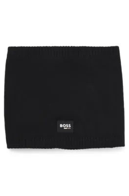 Kids' snood with silicone logo badge