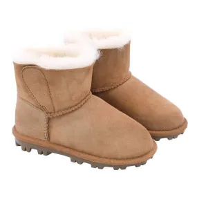 Kirkland Signature Kid's Girls Shearling Sheepskin Boot - Warm Easy On Winter Boot