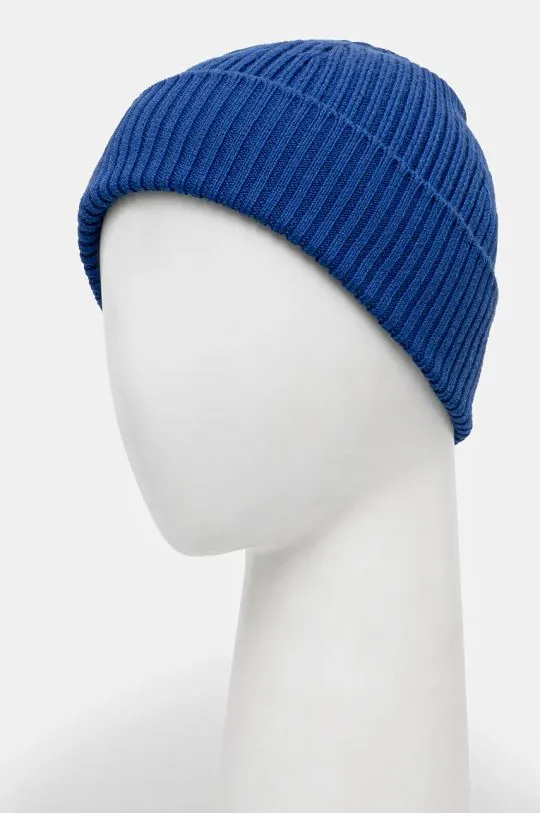 Lacoste wool beanie blue color