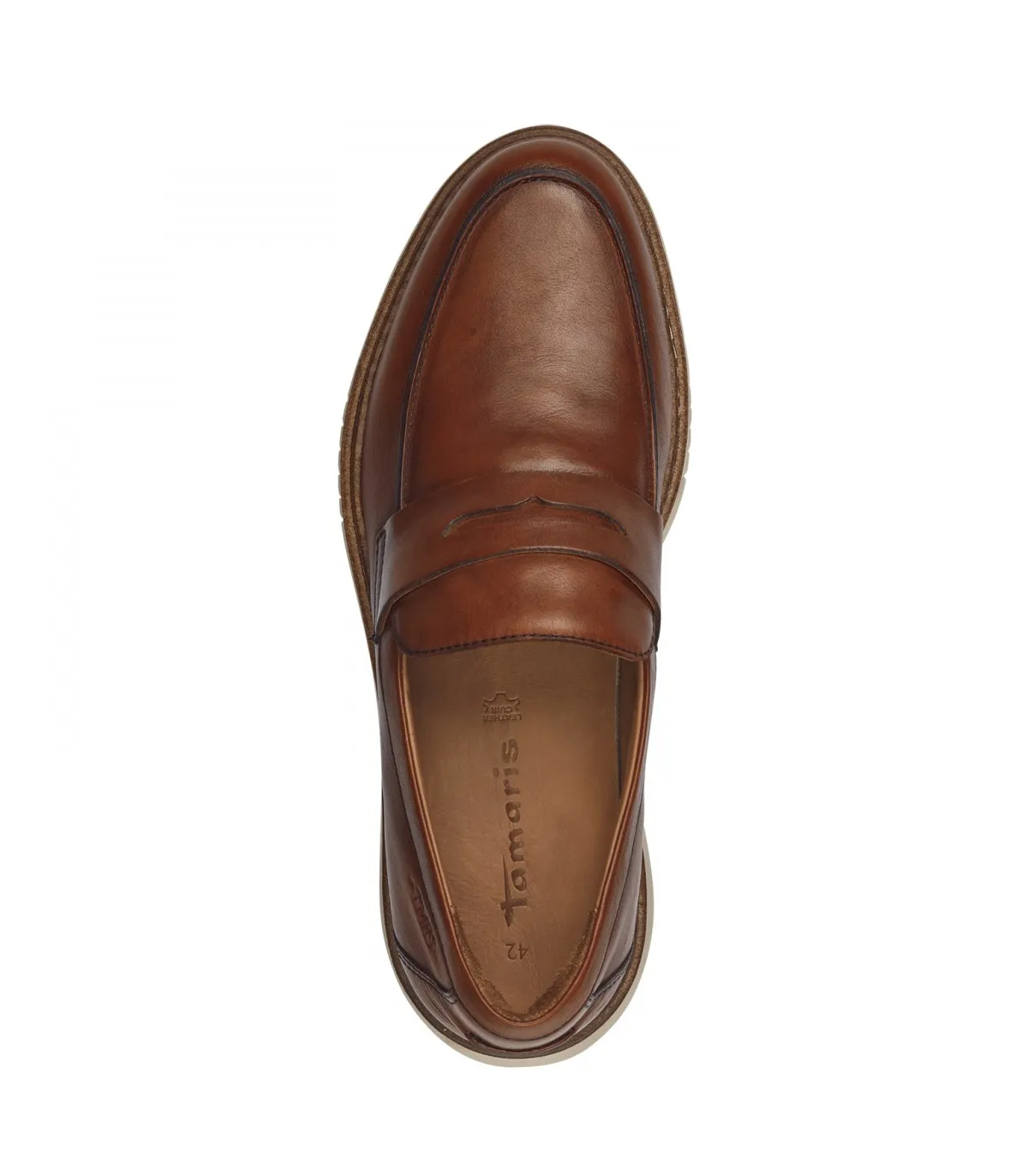 Leather Mocasin Tamaris- Cognac 14201