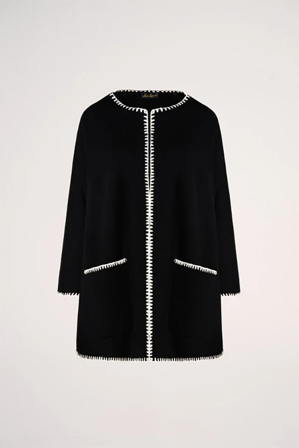 Luisa Spagnoli MEGLIO BLACK EMBROIDERED CAPE