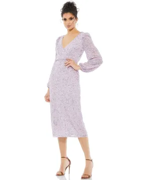 Mac Duggal 10764 Long Sleeve Cocktail Dress