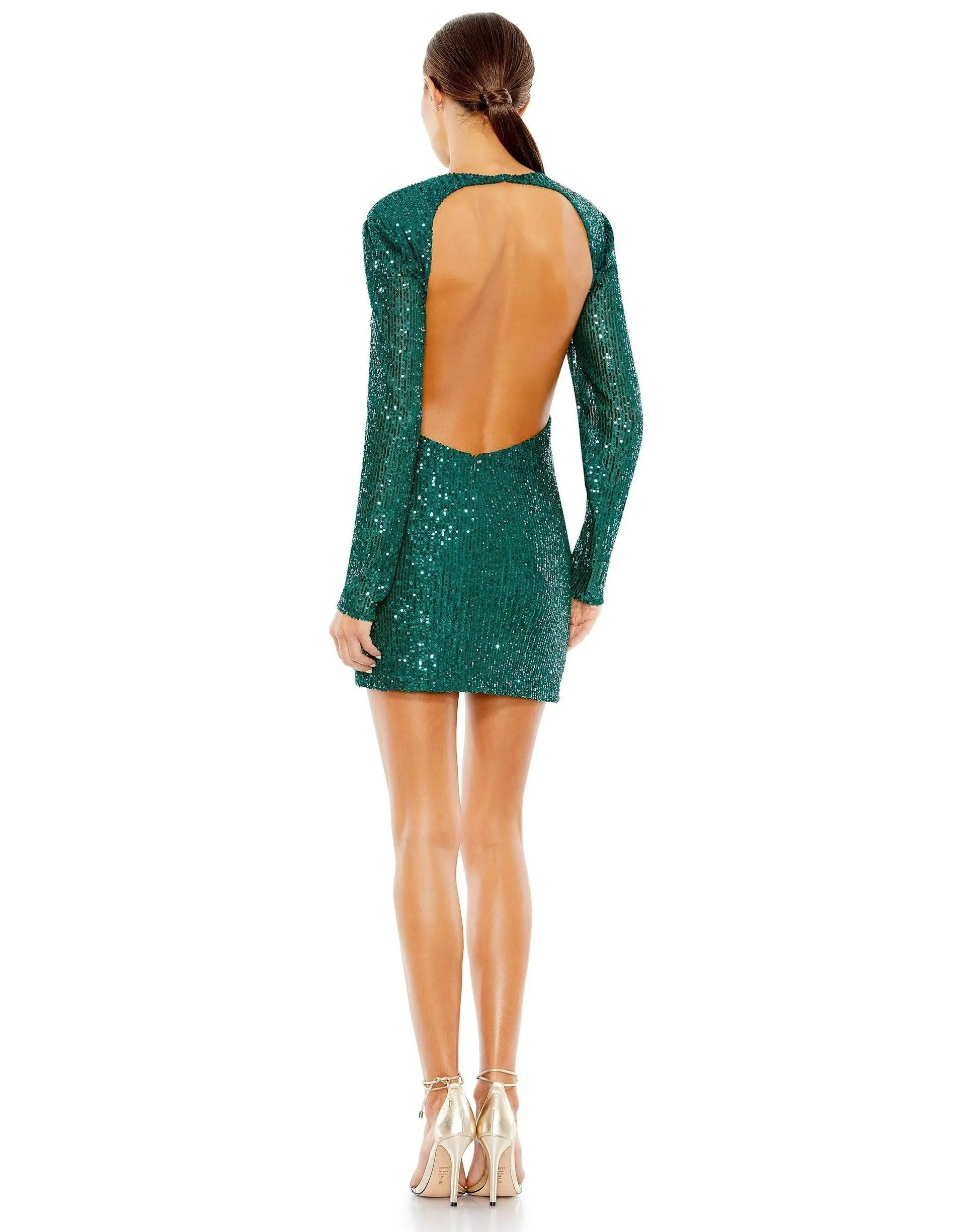 Mac Duggal 11291 Long Sleeve Short Cocktail Dress