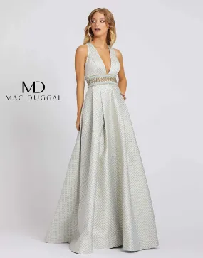 Mac Duggal 26107 Prom Long Sleeveless Metallic Gown