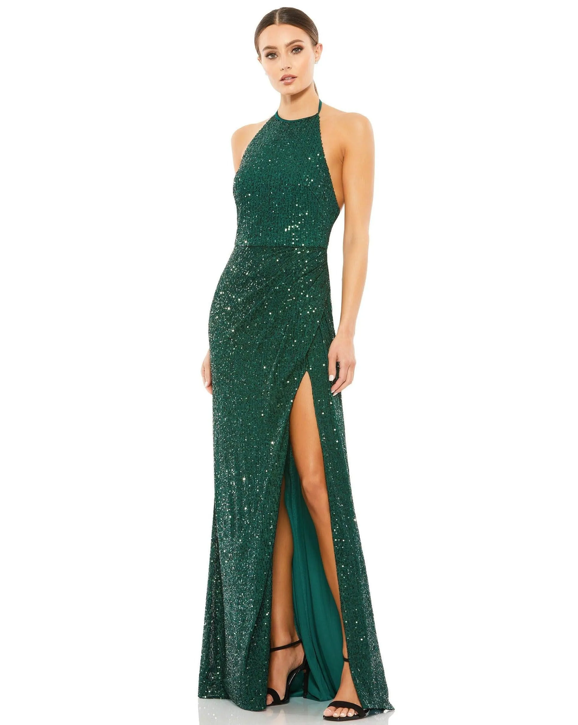 Mac Duggal 26622 Prom Long Halter Formal Dress