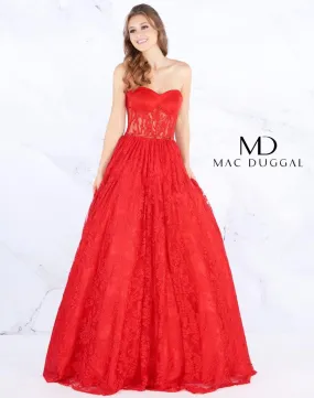 Mac Duggal 30605 Prom Strapless Long Ball Gown