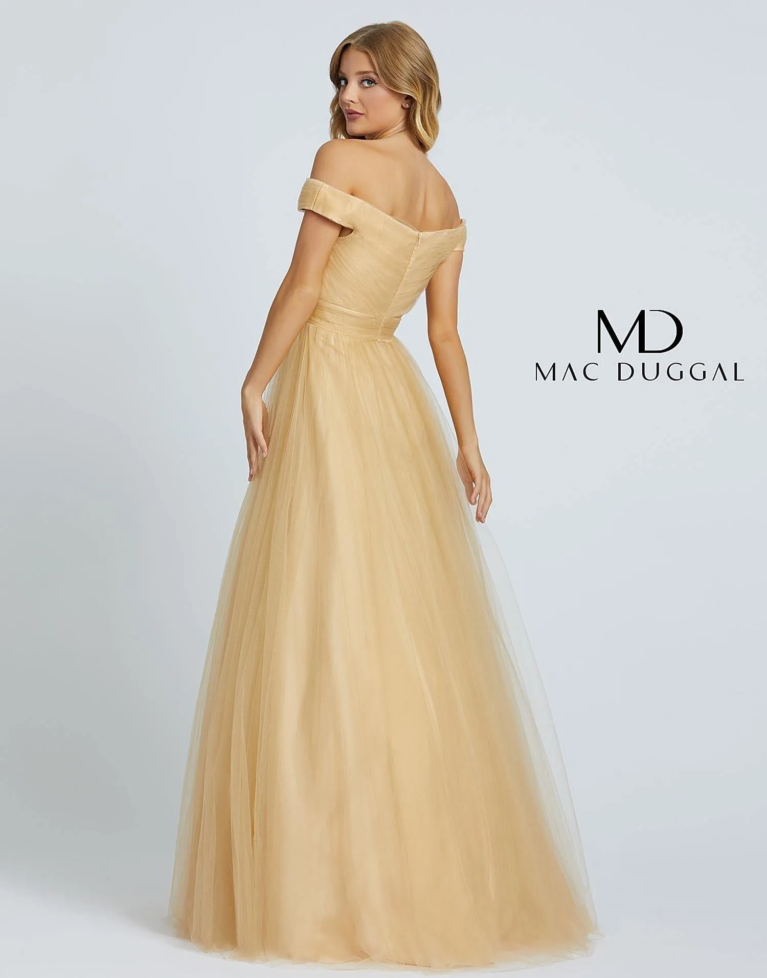 Mac Duggal 48778 Long Off Shoulder A Line Prom Gown