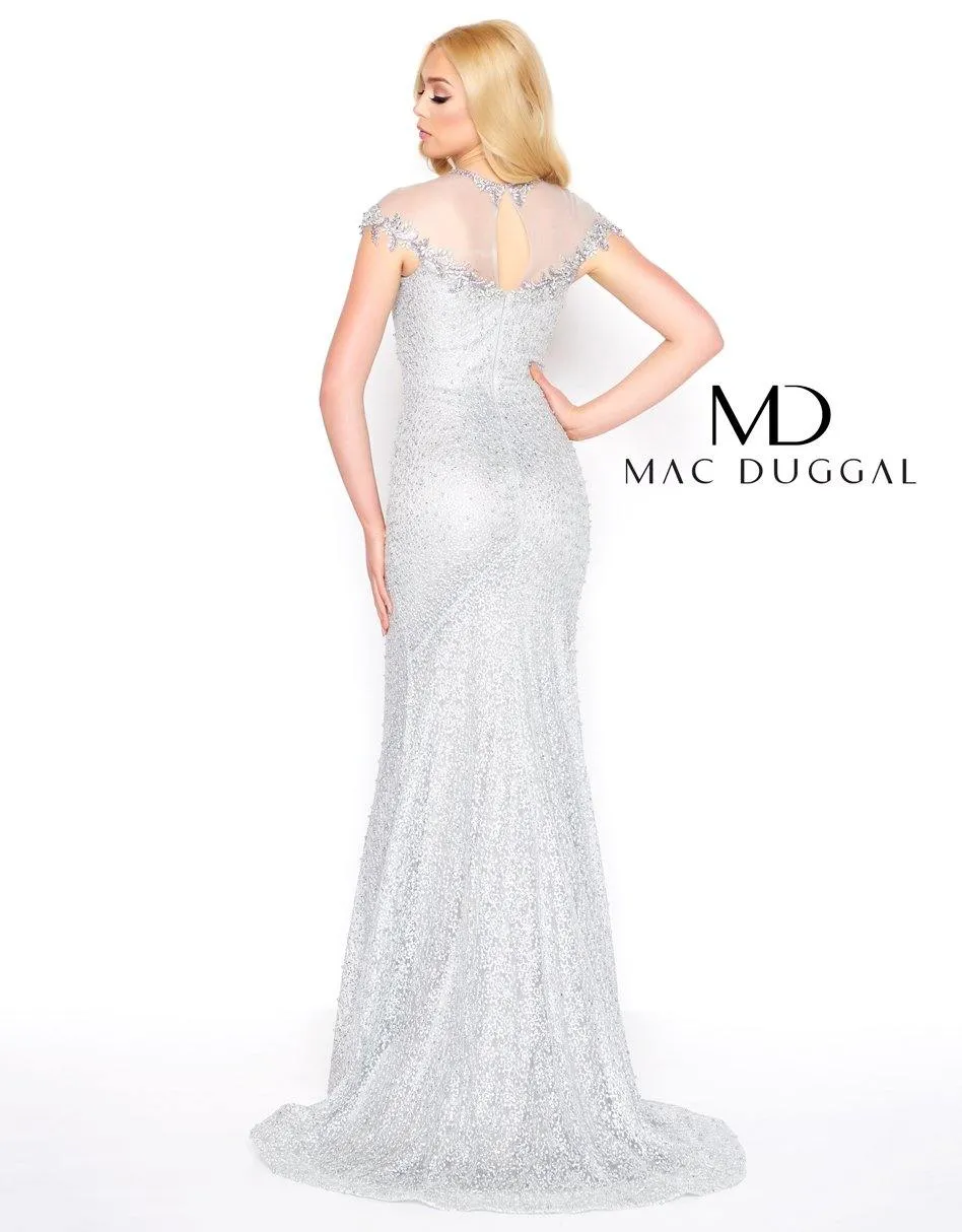 Mac Duggal 50504 Long Formal Beaded Cap Sleeve Gown