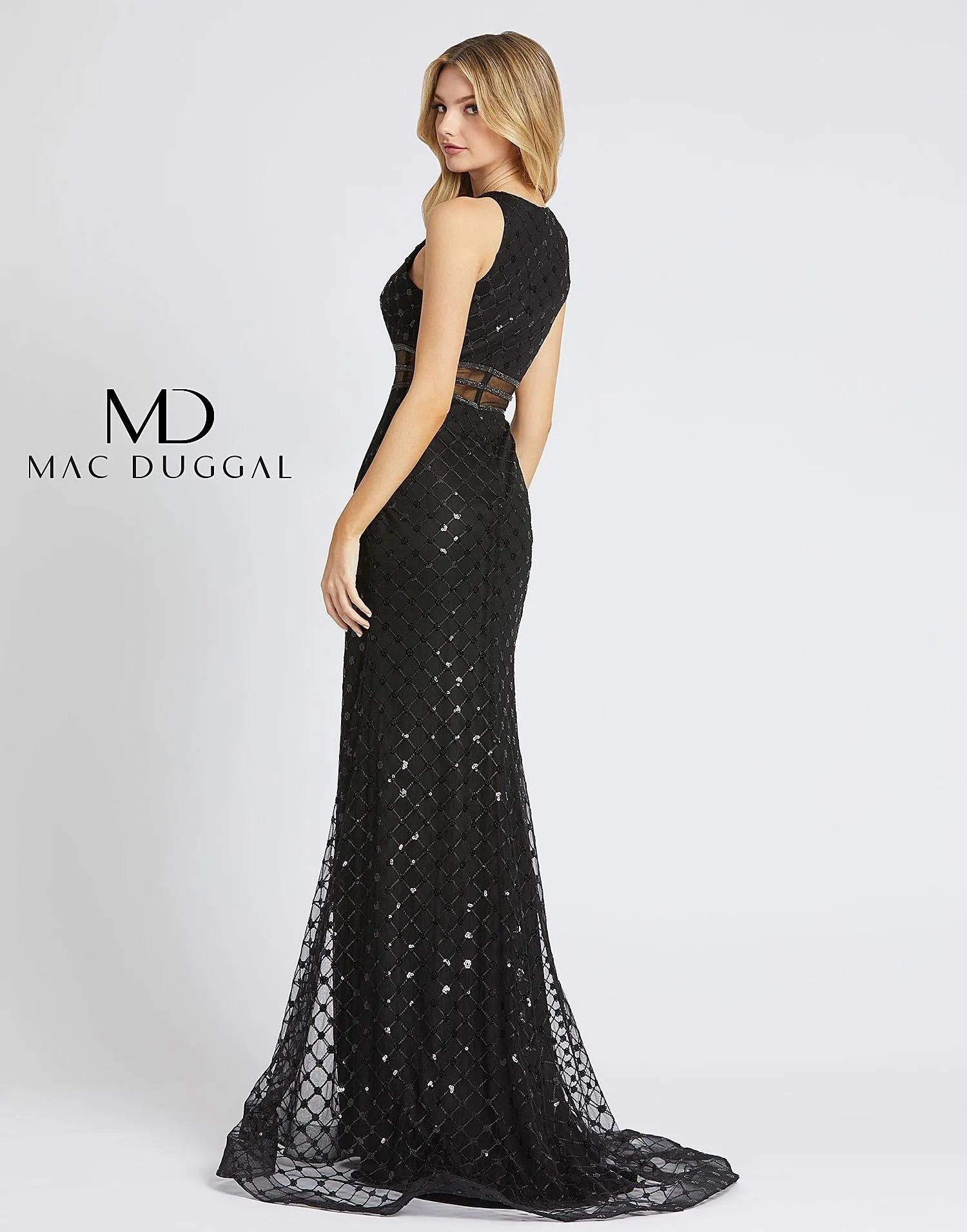 Mac Duggal 67329 Long Formal Halter Prom Dress